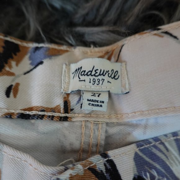 Madewell Khaki Feather Pattern Jean Short 25 - Picture 2 of 3